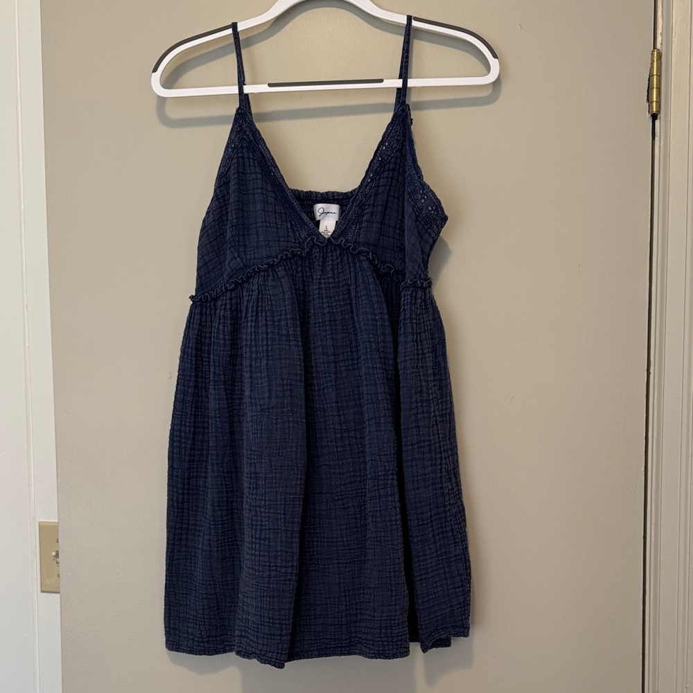 “Denim” Navy Blue Spaghetti Strap Dress
